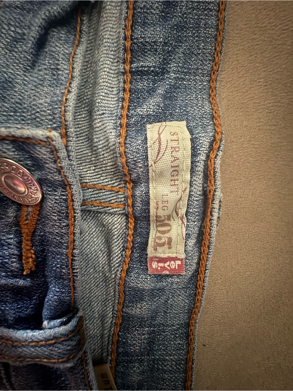 Signature by Levi Strauss Women's Boyfriend Jeans - Blue with Brown Stitching